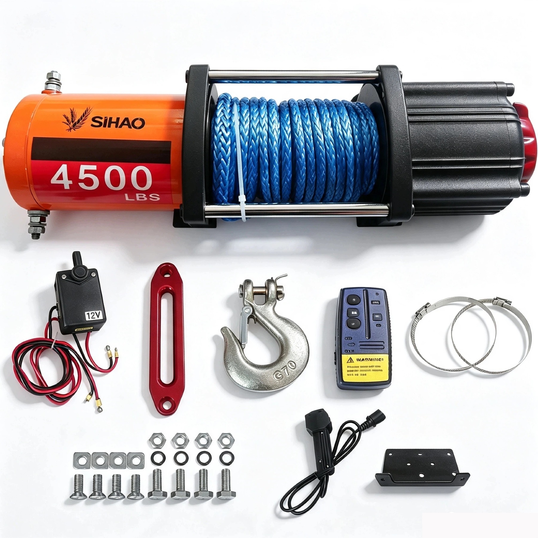 Elektrický navijak 4500 lbs/2040 kg, syntetické lano 11,8 m, štvorkolka offroad
