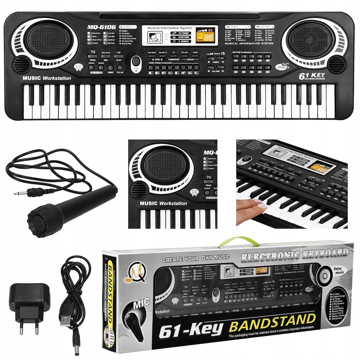 KEYBOARD Organy Pianino DLA DZIECI Organki Elektryczne + Mikrofon Pianinko Wysokość produktu 5 cm
