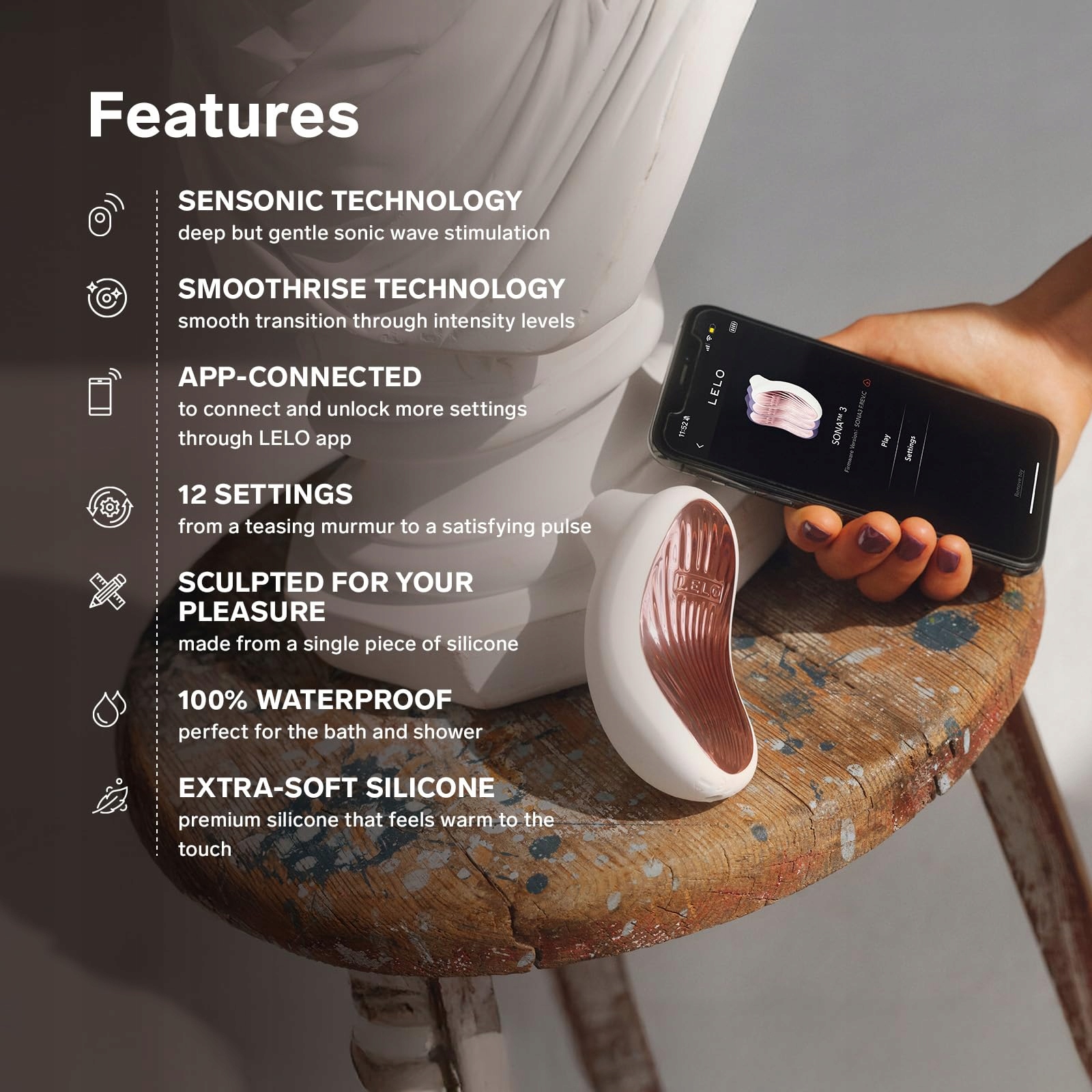 LELO SONA 3 Wibrator Dla Kobiet Z Bluetooth Klitoris Stymulator Fioletowy — miniatura 4