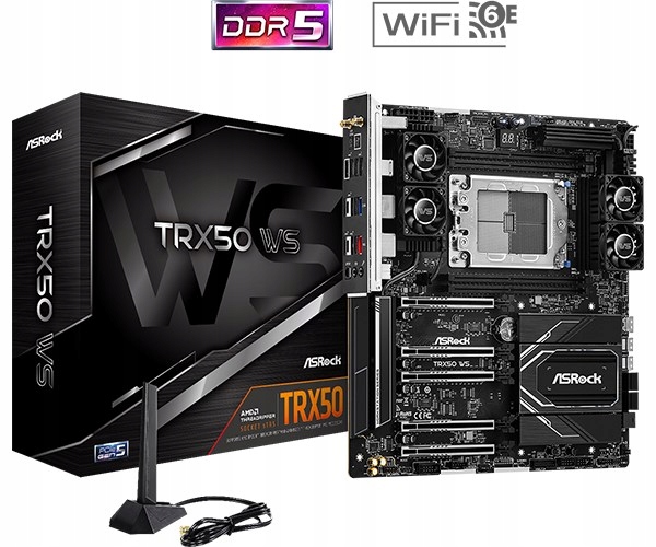 ASRock Mb Sc sTRX5 TRX50 Ws, Amd TRX50, 4xDDR5, E-atx TRX50 Ws