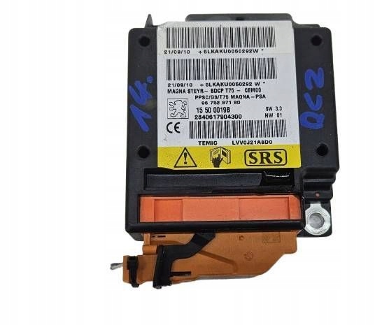 Peugeot RCZ 1.6 THP 9675287180 control unit module airbag SRS