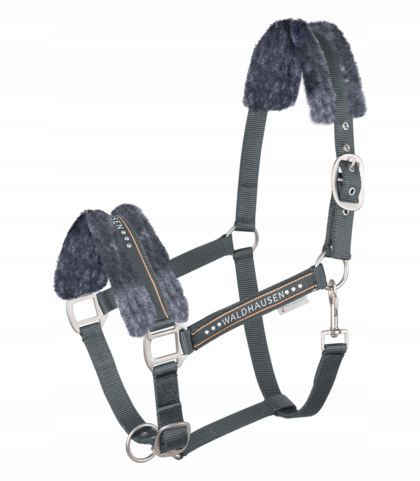 Kantar z futerkiem Waldhausen Elegant ciemnoszary Pony