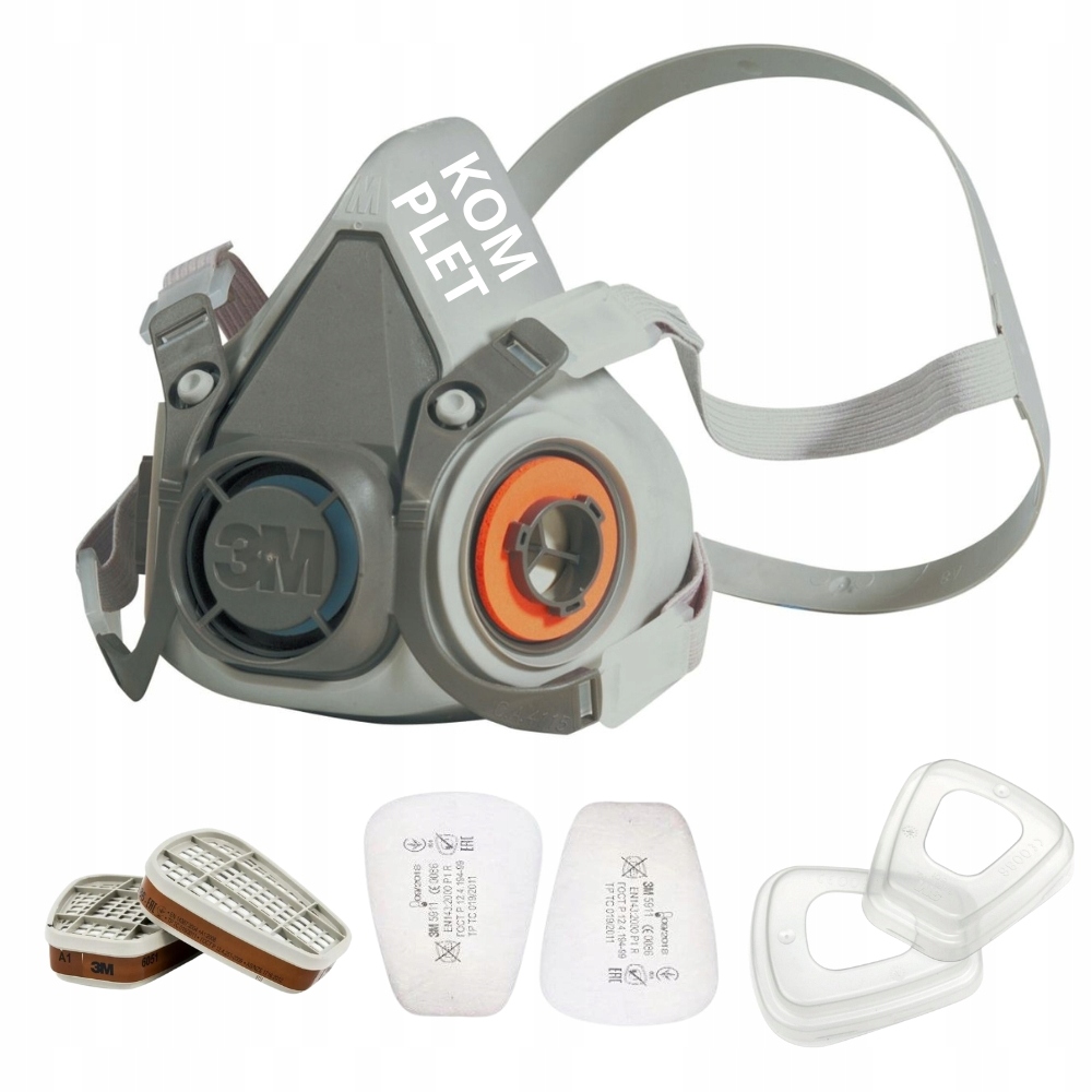3M lakovací polomaska kompletní s filtry 6300 L pro vícenásobné použití