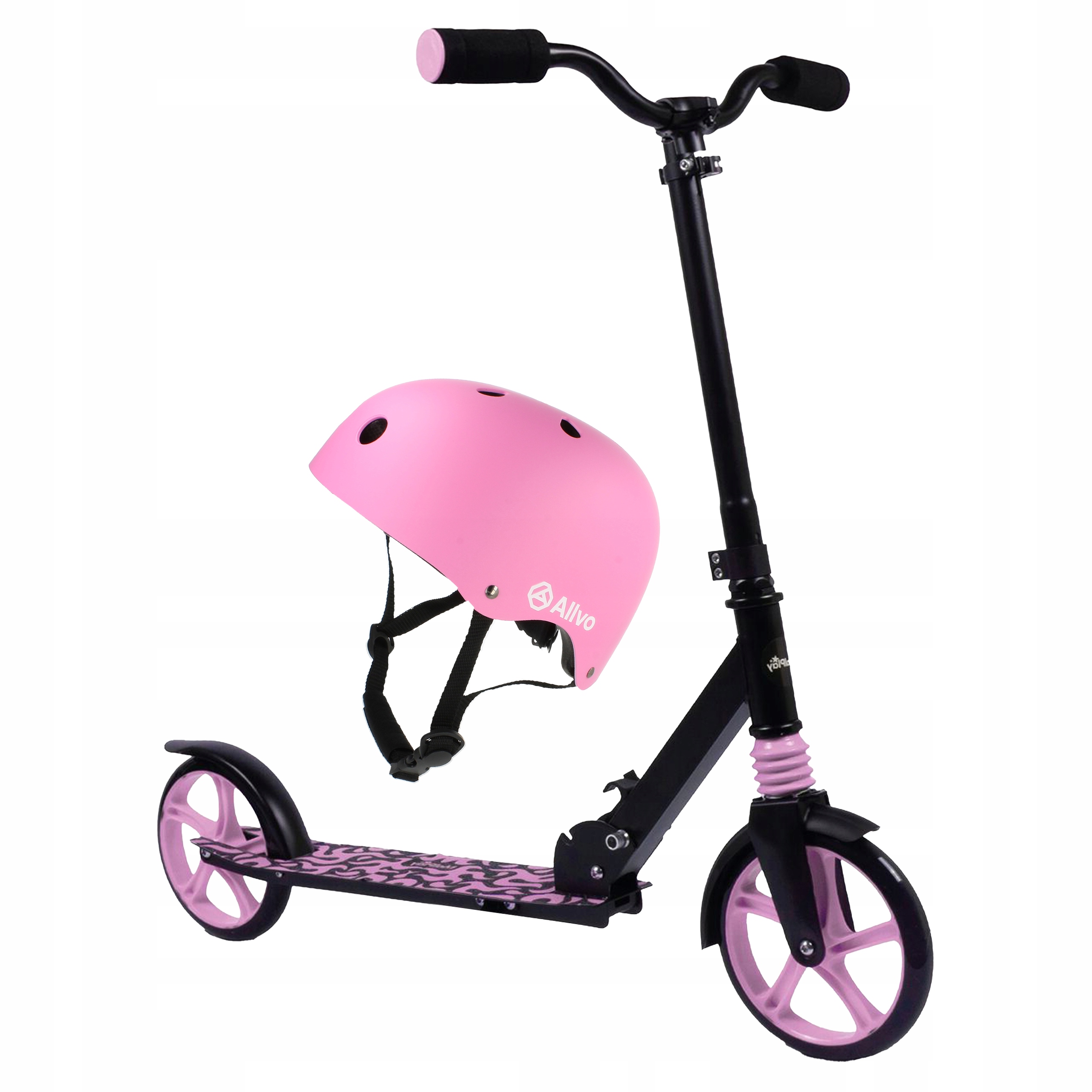 Hulajnoga Dziecięca Składana Regulowana Amortyzacja Mocna Kask M 54-58cm