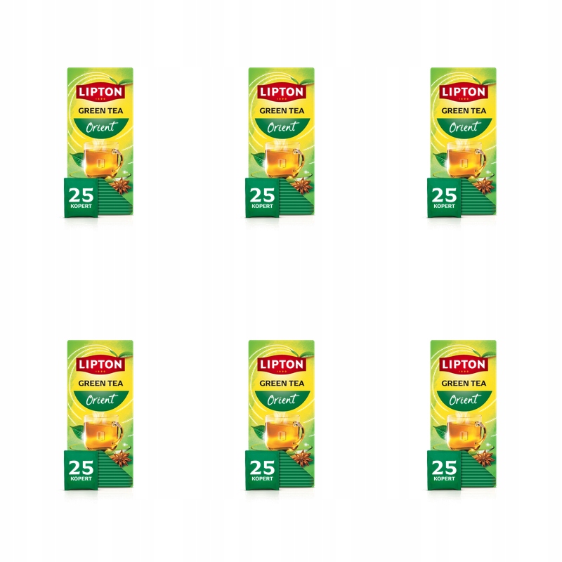 Herbata Lipton Classic Green Tea Orient 25 kopert x1,3g X6