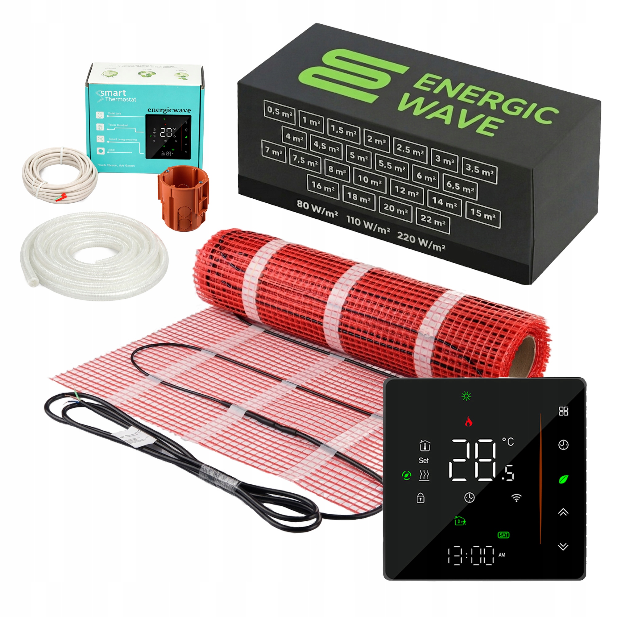 Vyhřívací Podložka pod dlaždice 150 W 2 m2 Termostat Wifi Topná rohož Topení