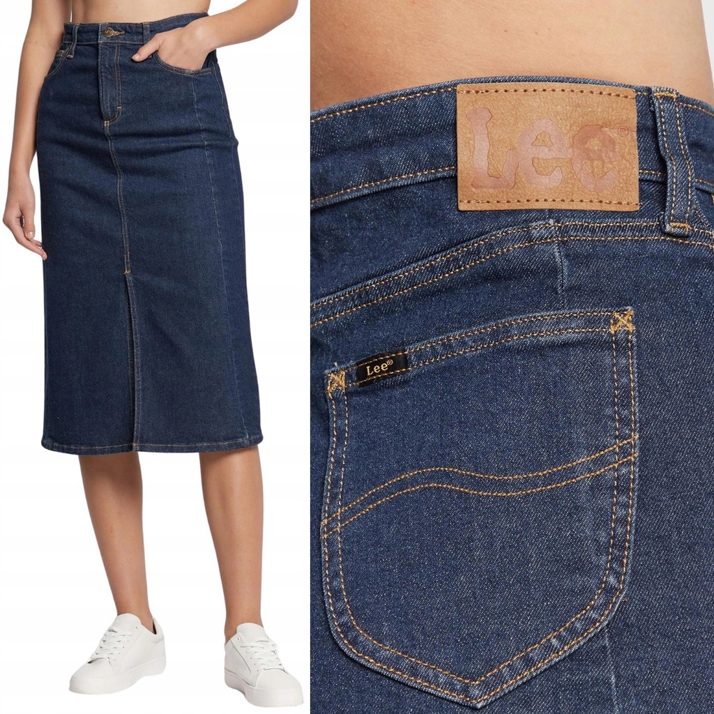 Lee MIDI Skirt That's Right sukně s rozparkem vpředu W29