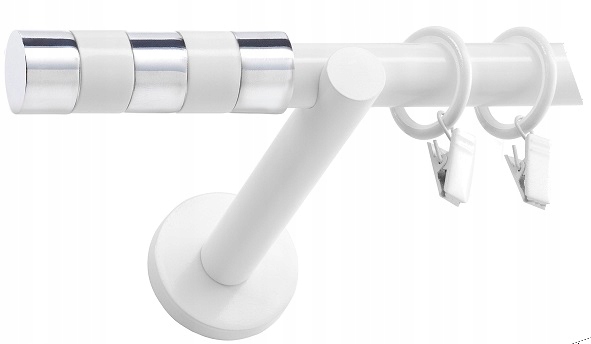 

Karnisz Biały Pojedynczy 19mm 200 cm Ciche Kółka