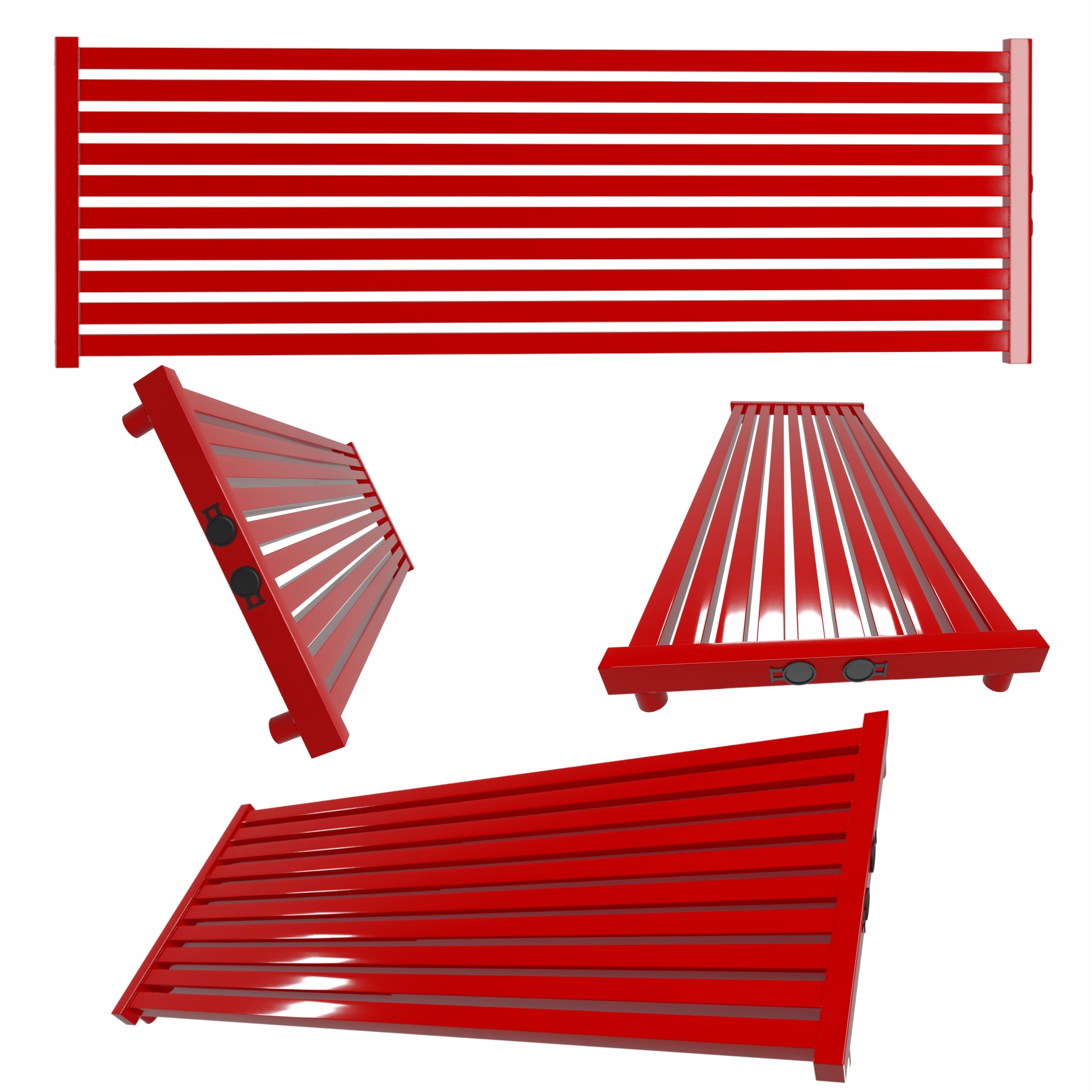 Dekorativní radiátor úrovně Radiator 140x46 Červený
