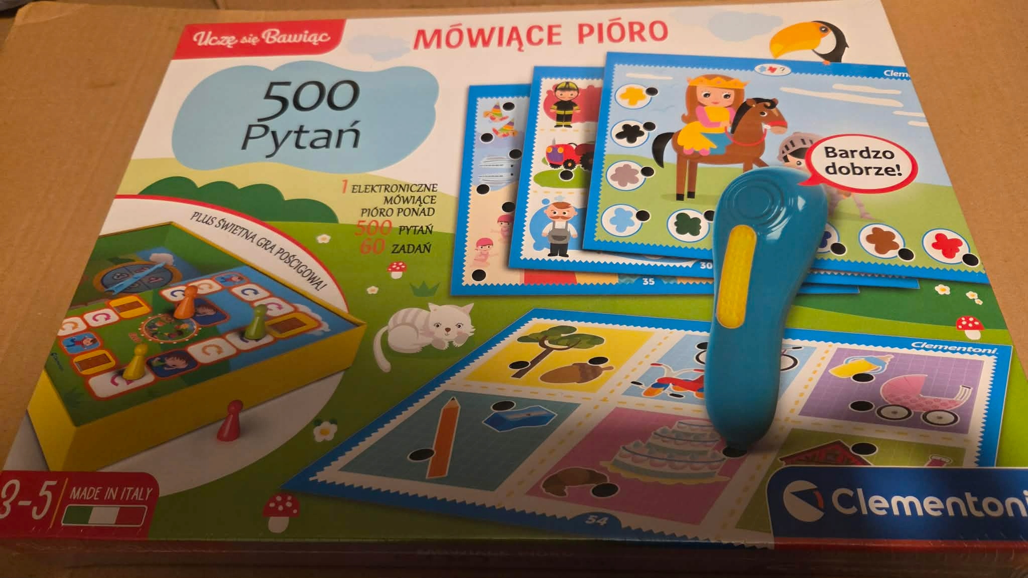 Gra planszowa Mówiące Pióro 500 Pytań edukacyjnych Clementoni