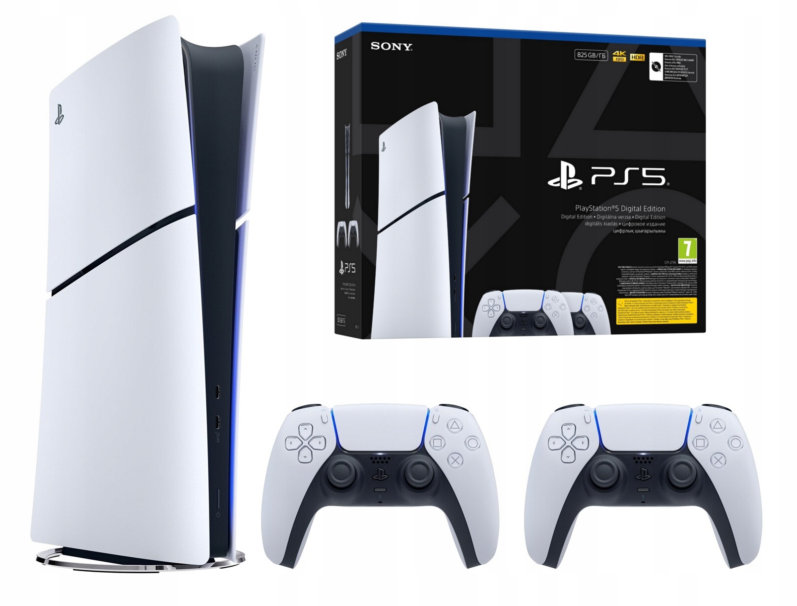Konsola Sony PlayStation 5 Slim Digital Edition 825 GB + 2 kontrolery