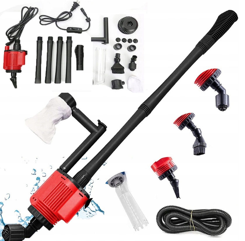 Levně 6v1 vysavač sifon pro čištění akvarijního štěrku 98 cm 28 W