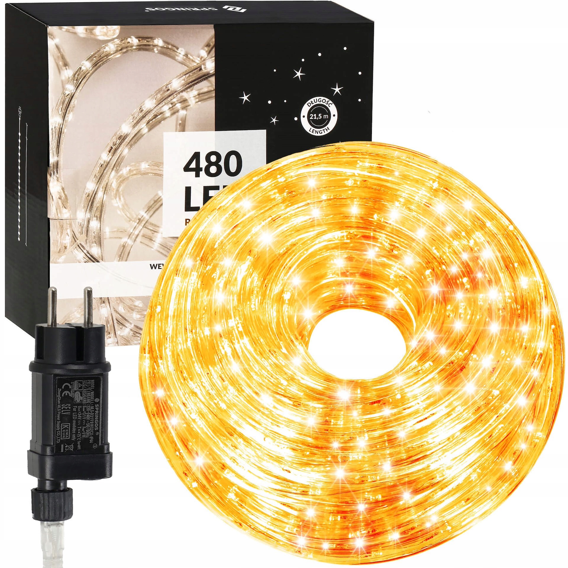 Světelný Had Venkovní 480 Led Světýlka Bílá Teplá 20M Svítící Páska IP44