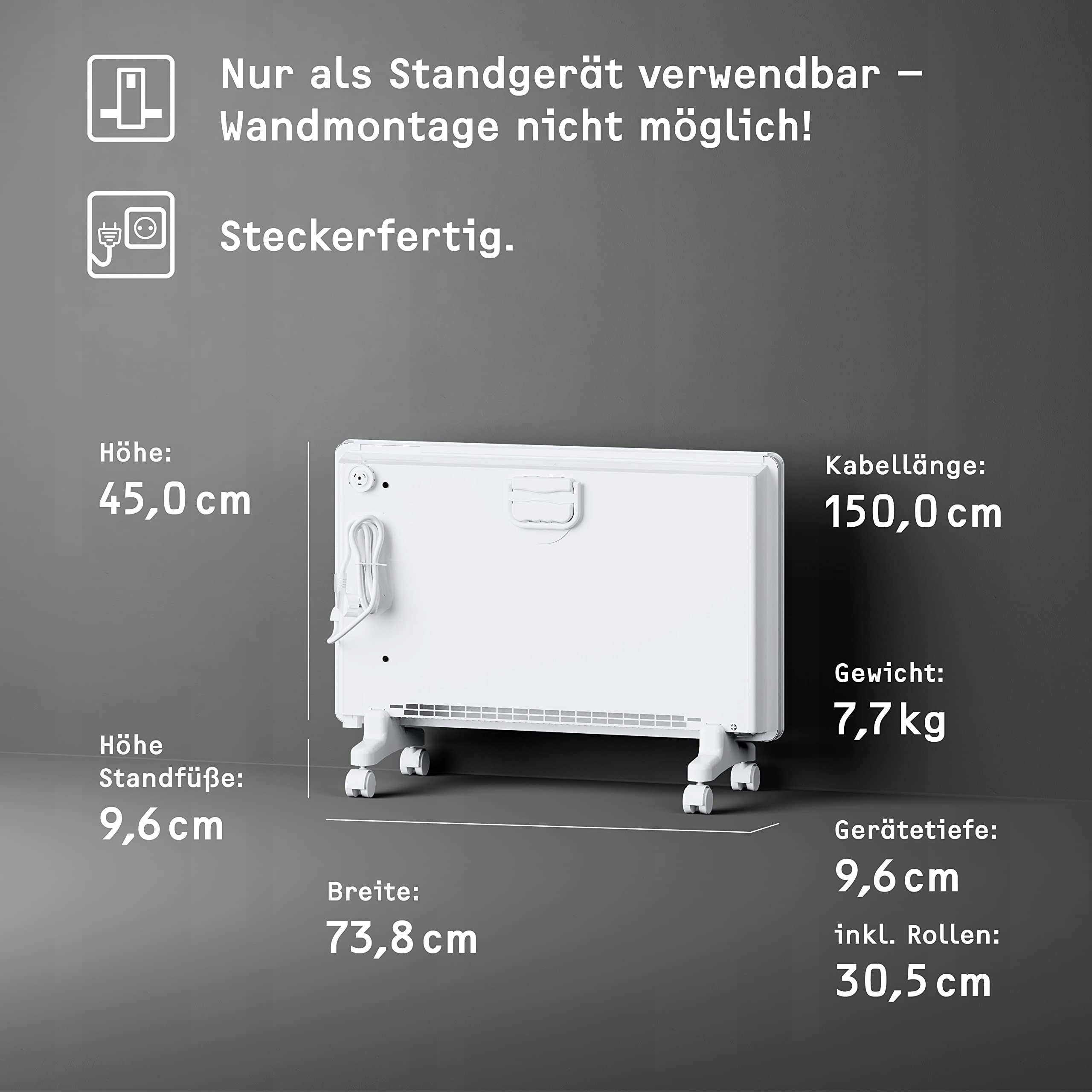 STIEBEL ELTRON 2kW Energooszczędny Grzejnik Elektryczny Na Kółkach — miniatura 5