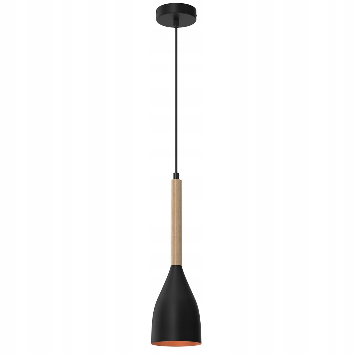 Luminex Závěsná lampa černá/zlatá E27 15W Muza Kov/Dřevo