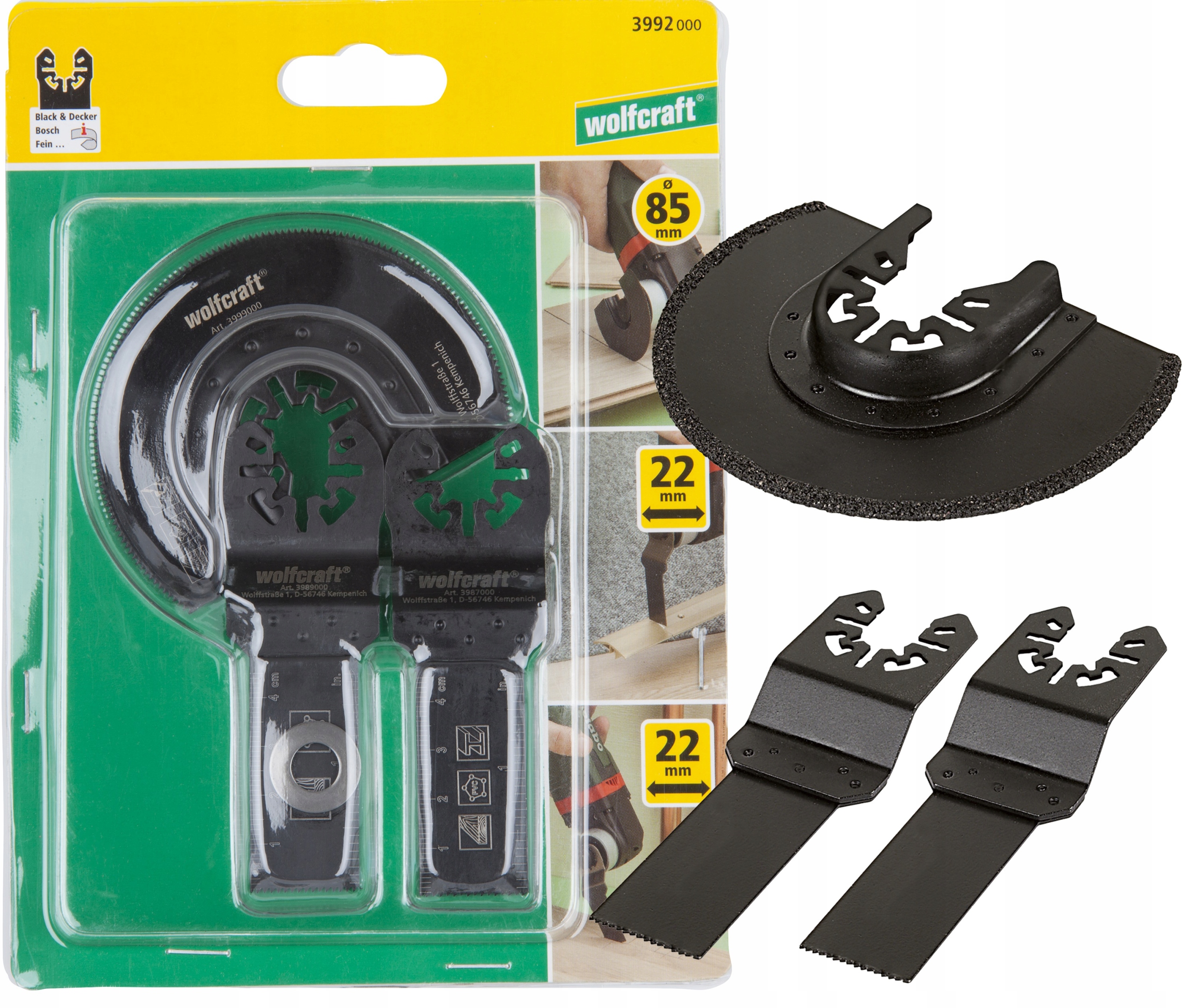 Sada pilových listů Wolfcraft pro víceúčelové nářadí, dřevo, kov, plast