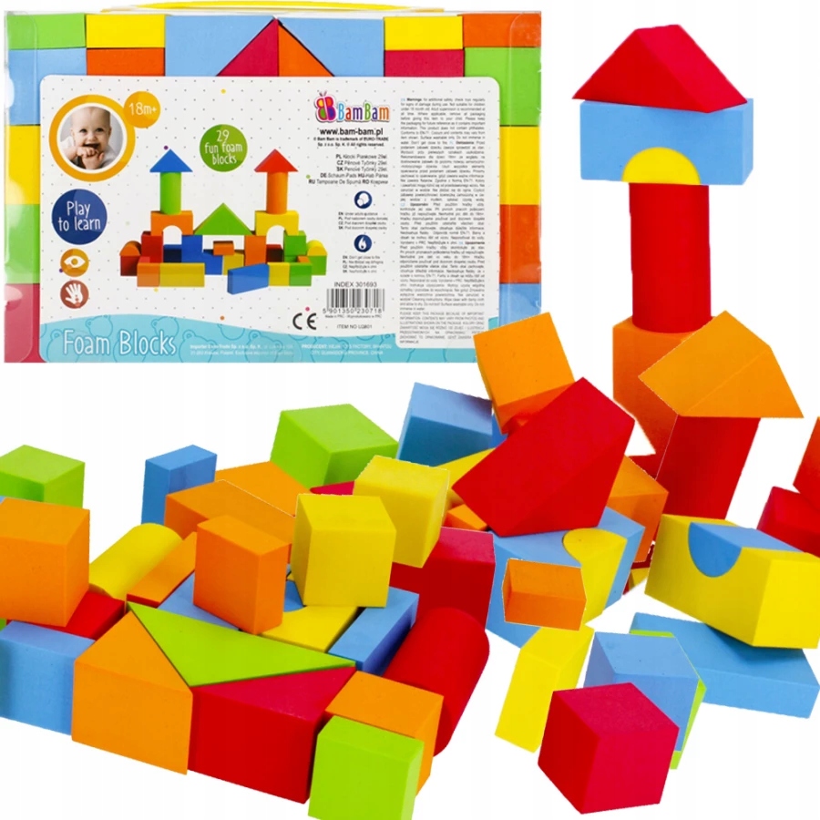 

Miękkie Kolorowe Klocki Piankowe Puzzle Kolorowe