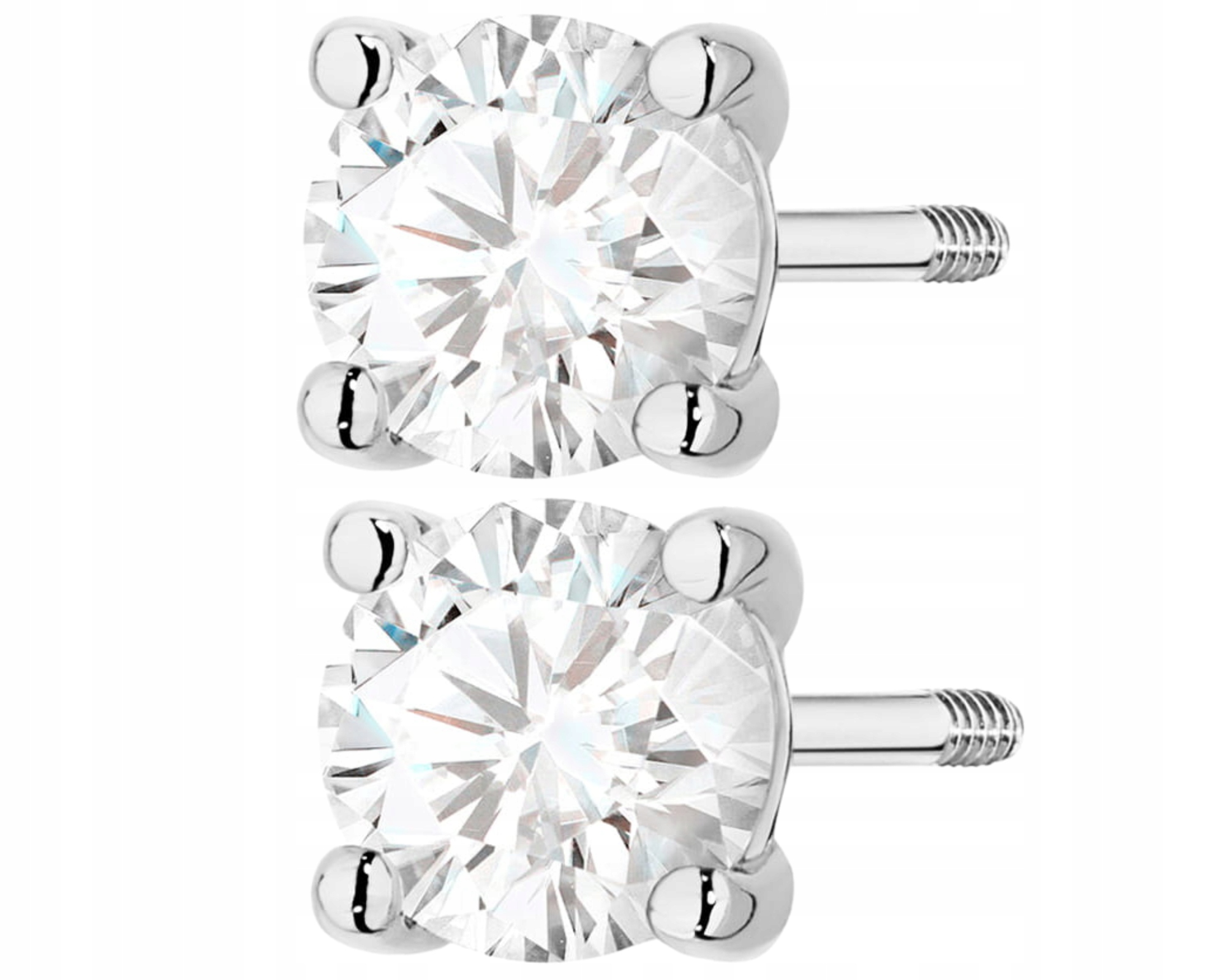 Bílé Zlato Náušnice Laboratoriánský Diamant Šroubovací Pěncí 585 Dárek