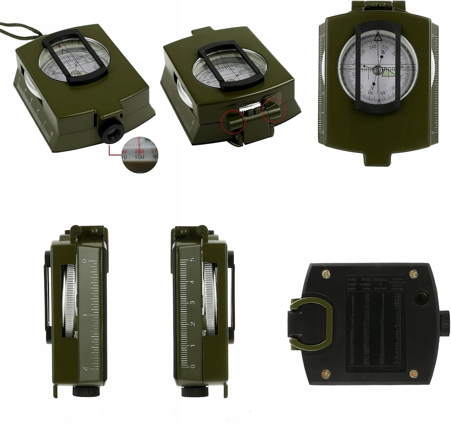 PROFESJONALNY METALOWY KOMPAS WOJSKOWY BUSOLA PRYZMATYCZNY 2W1 MAPOWY Rodzaj mapowy