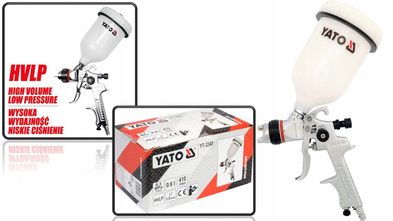 PISTOLET LAKIERNICZY HVLP 0.6L / 1,5mm YATO