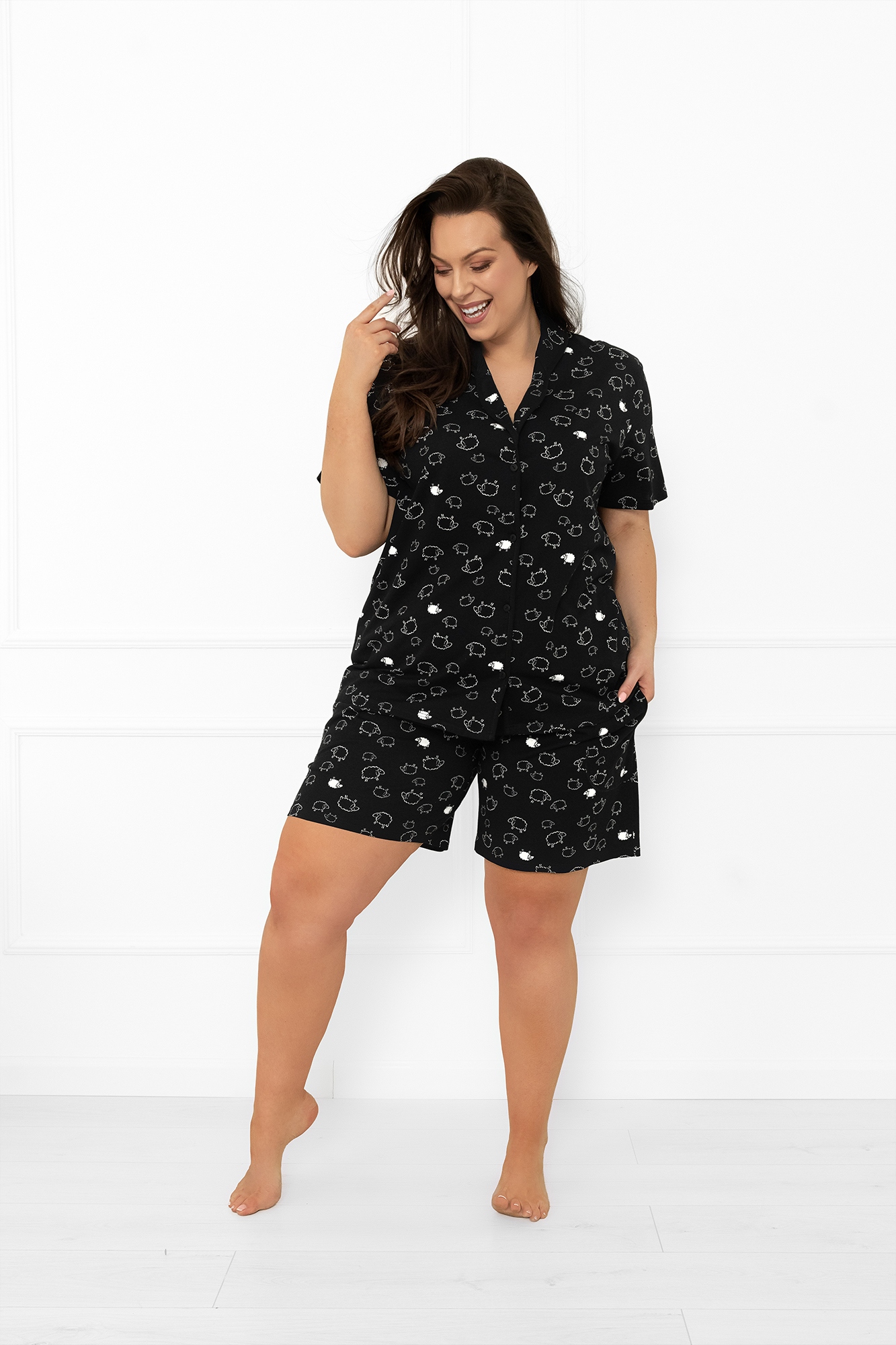 Dámské pyžamo s krátkým rukávem, krátké kalhoty Bonnie XXL Italian Fashion