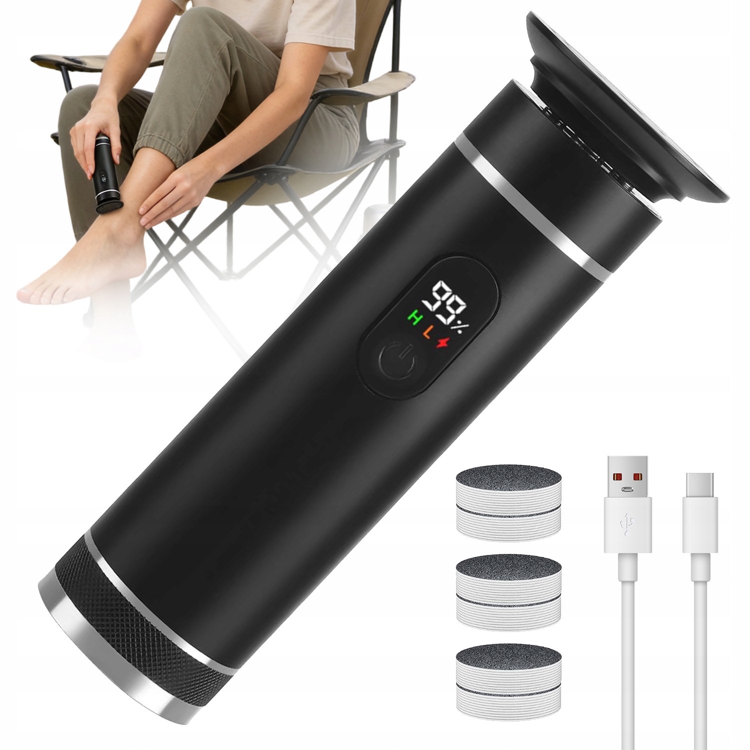 Elektrická Bruska Na Nožky Pilník Akumulátor 600/1000RPM Displej