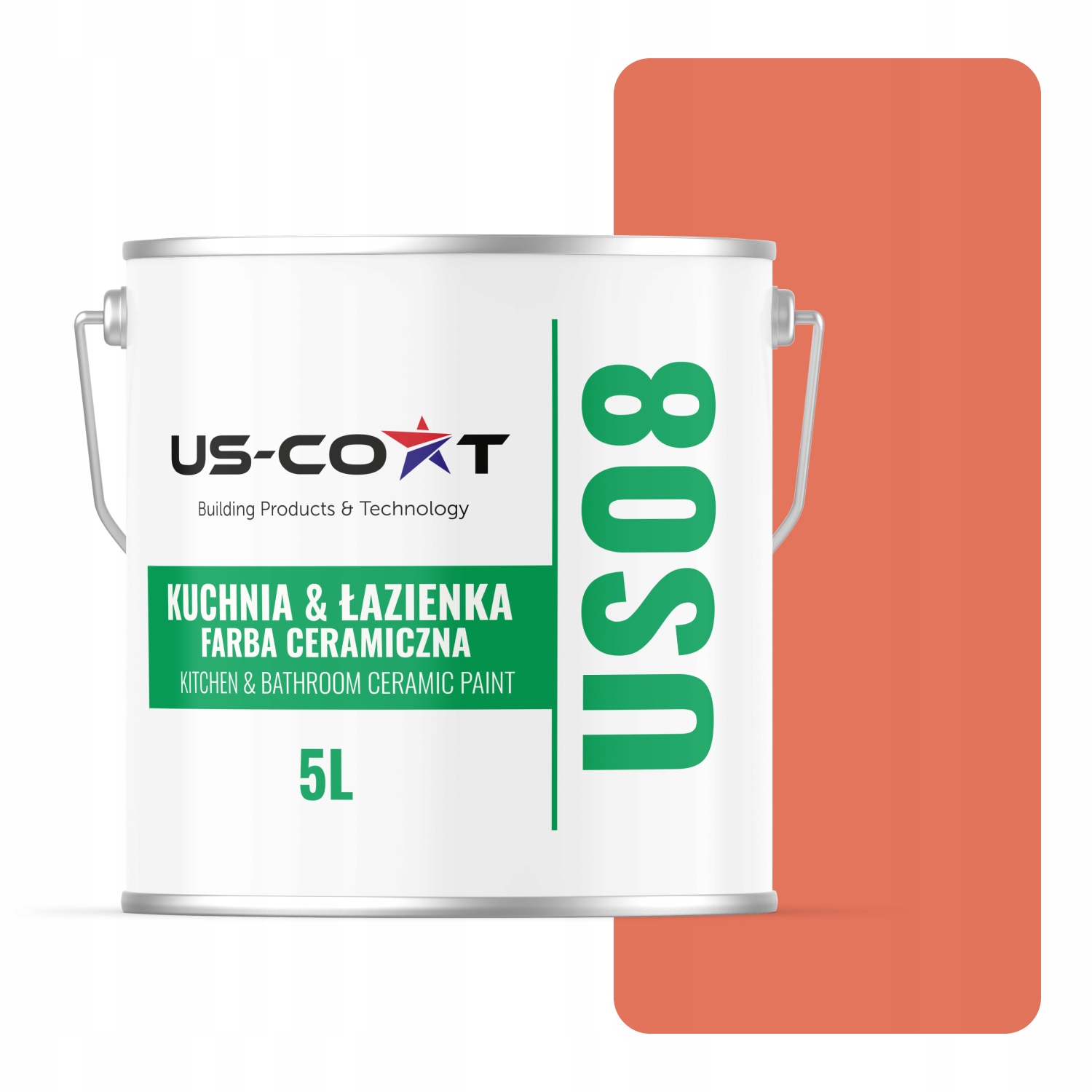 Keramická Farba Kuchyňa Kúpeľňa Púčiková Farba H6029 Hlboká Matná 5 L Nástenná