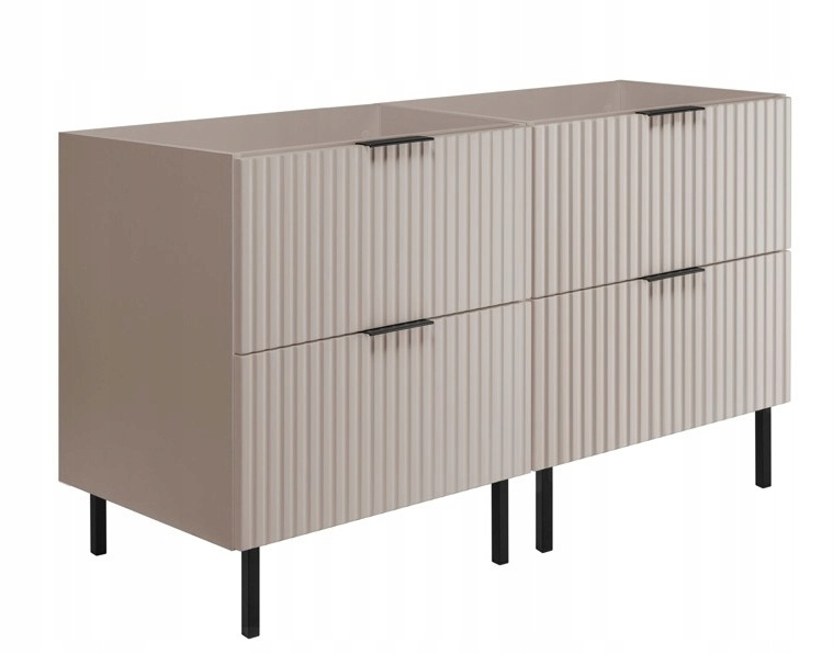 Koupelnová skříňka pod umyvadlo 120 Kašmírová Rýhované Nohy Kov Mdf