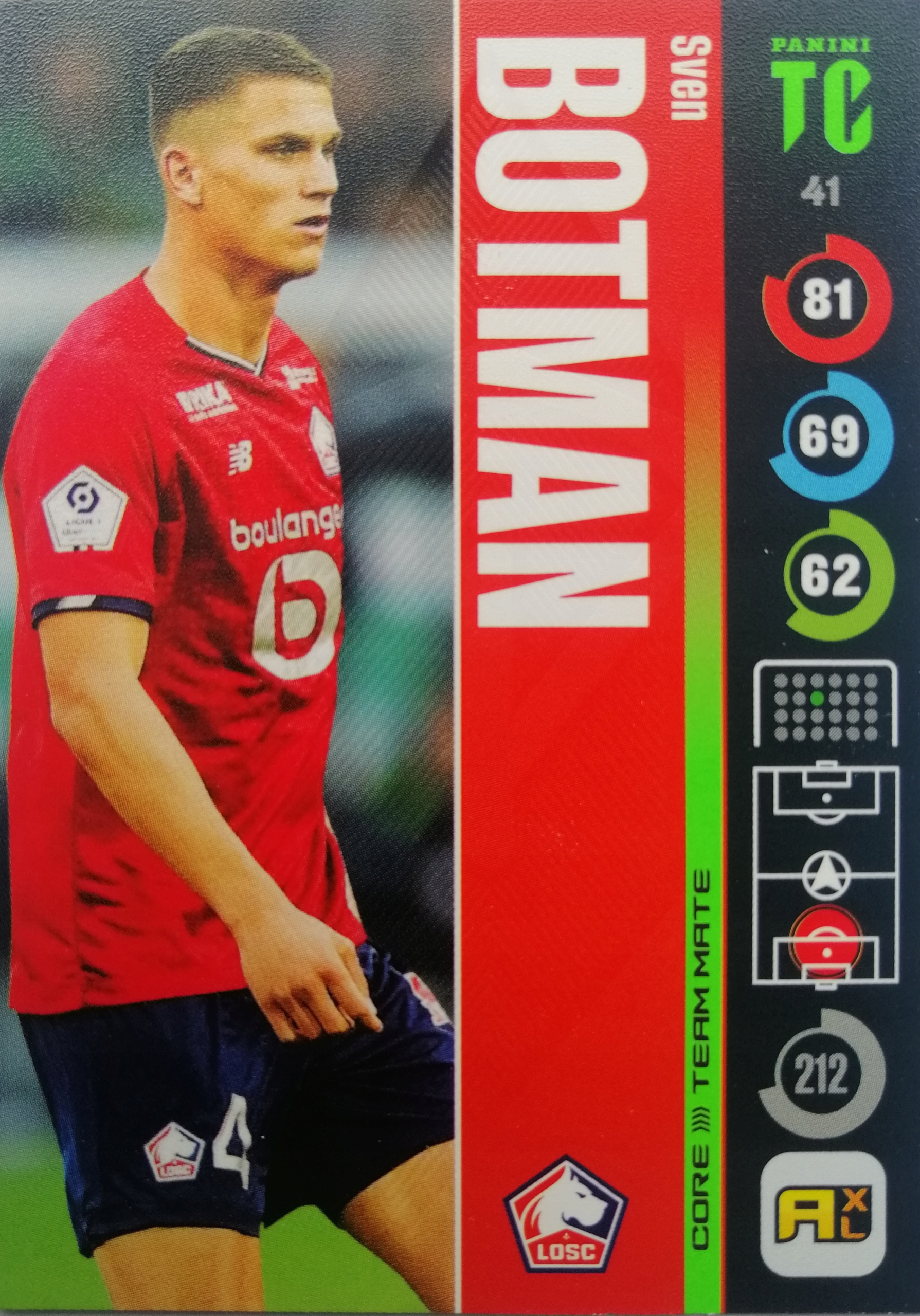 Panini Top Class Team Mate 41 Botman Lille