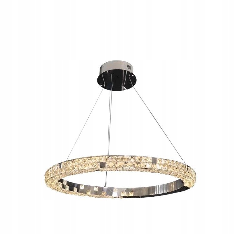 Dotta závěsná lampa 60 cm kulatá, Led, moderní, křišťálová, chromovaná