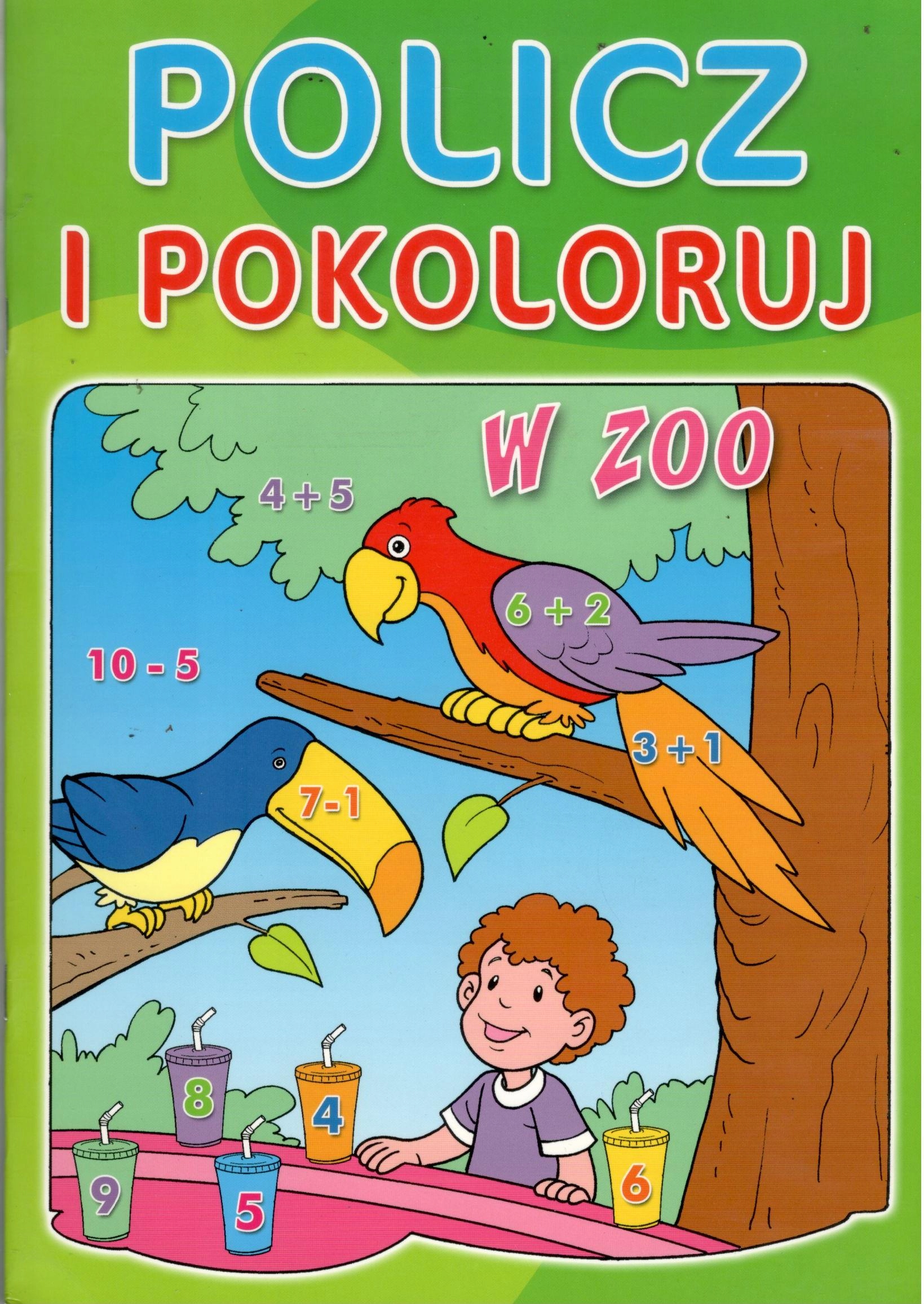 policz i pokoloruj w zoo