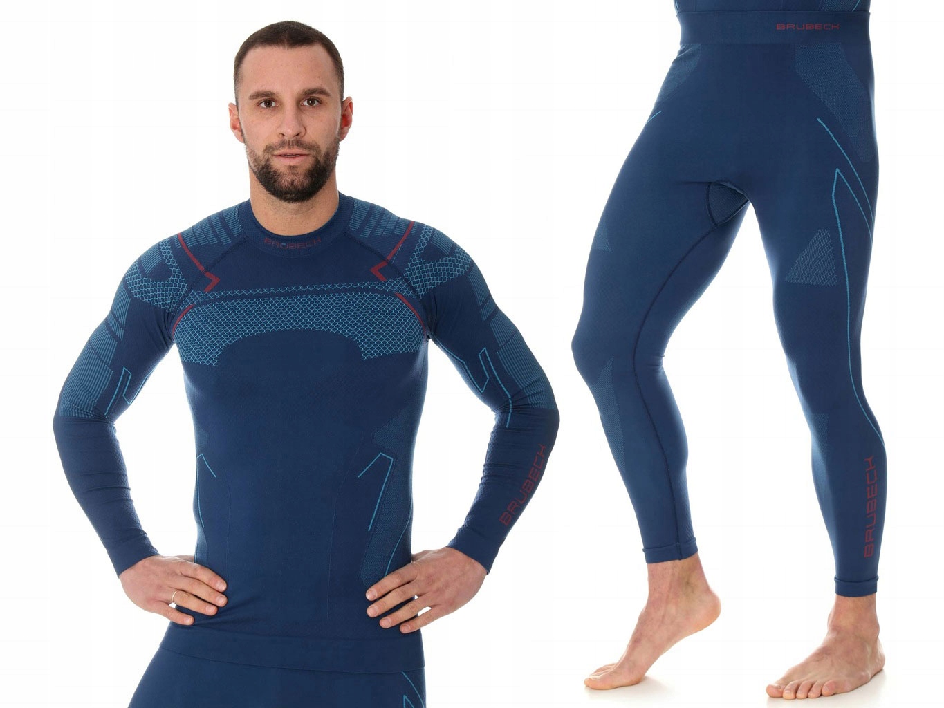 Ciepły Komplet odzieży termoaktywnej męskiej narciarskiej Brubeck jeans XL