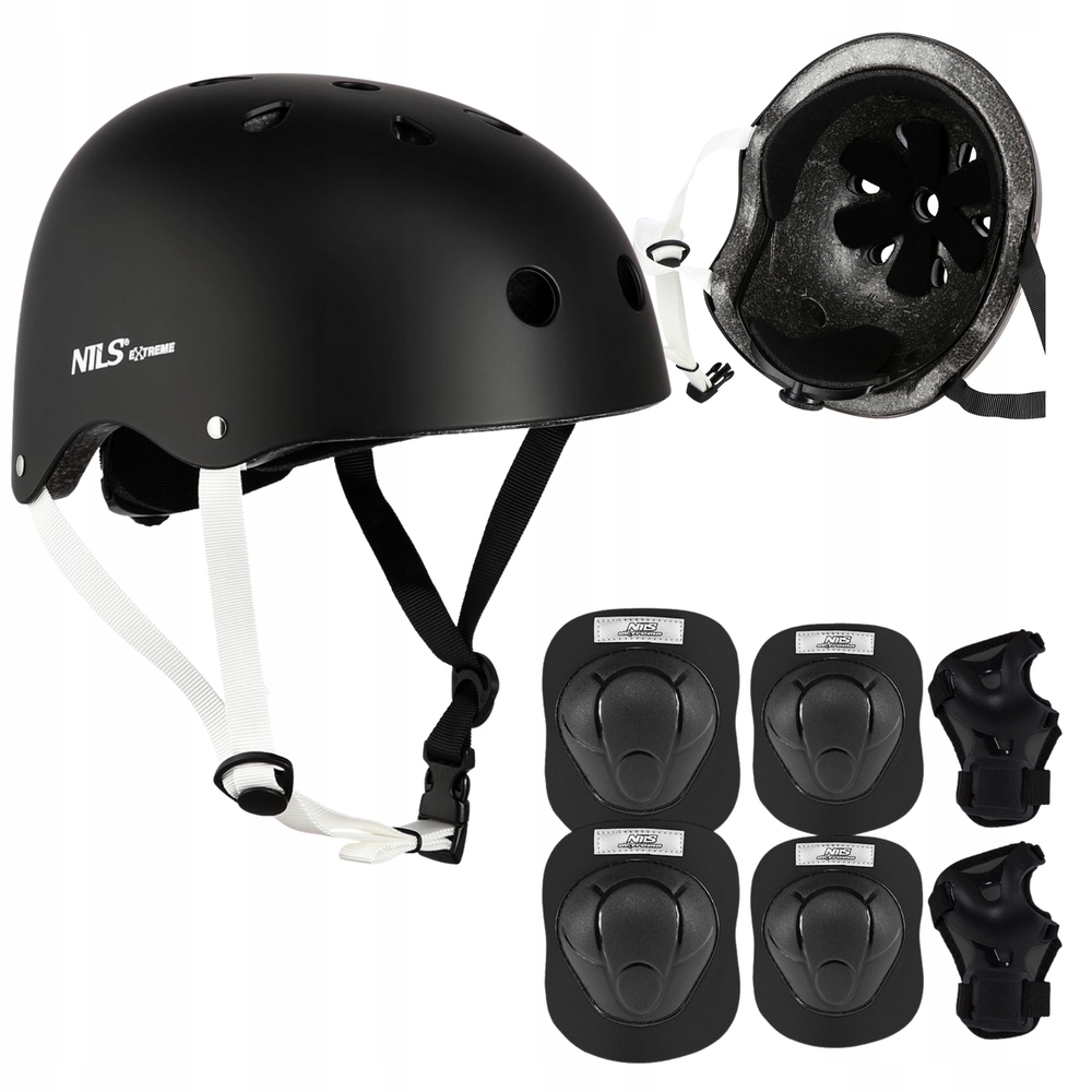 Kask Rowerowy Dziecięcy Regulowany Ochraniacze Na Rolki Hulajnogę r. L