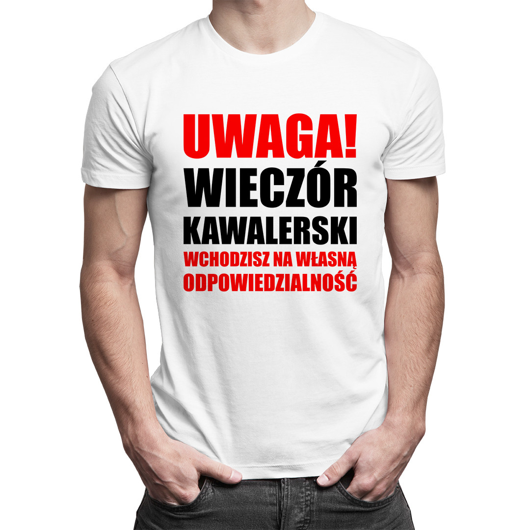 

Wieczór kawalerski - męska koszulka zabawny nadruk