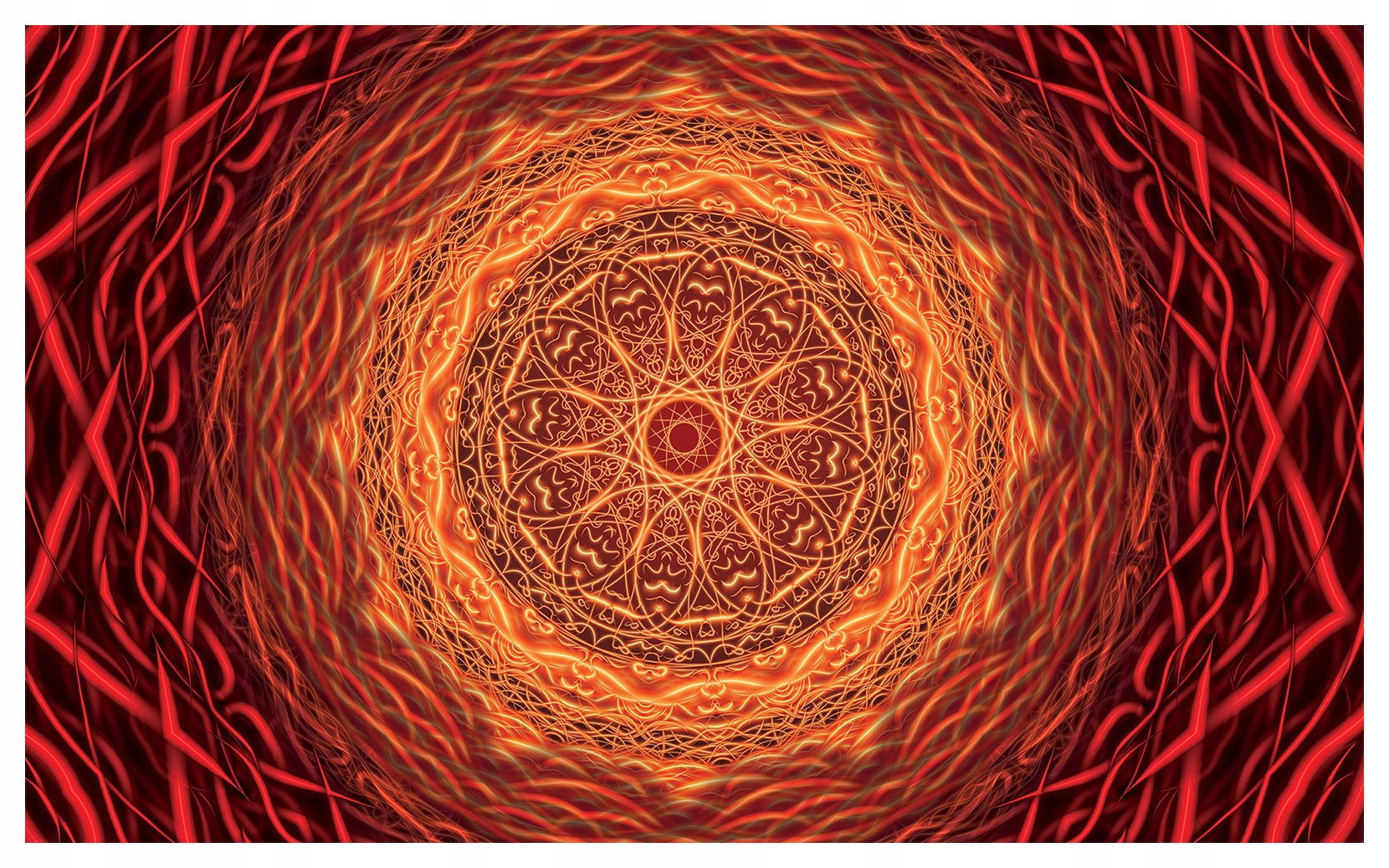 Tapeta Mandala rytmická abstrakce v soustředných kolech 200x140 lepidlo