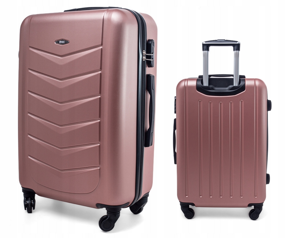 Walizka Duża Podróżna Rgl Twarda Bagaż Na 4 Kółkach Abs 74L Rose Red