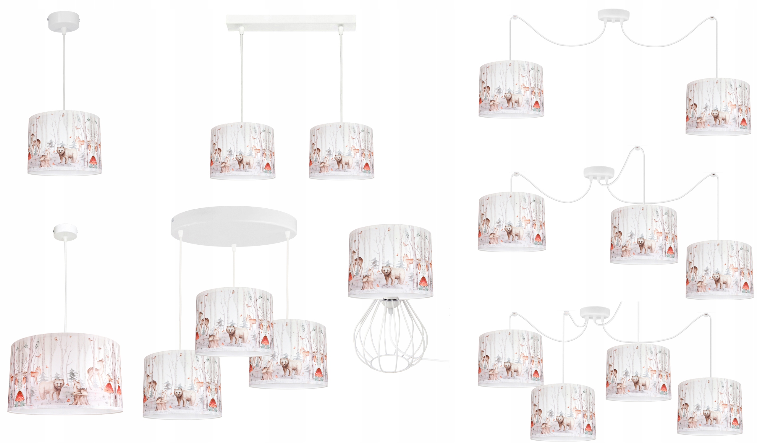 Lampa ścienna kinkiet ścienny LEŚNE ZWIERZĘTA lampy abażur kinkiety ścienne Płeć chłopcy dziewczynki unisex