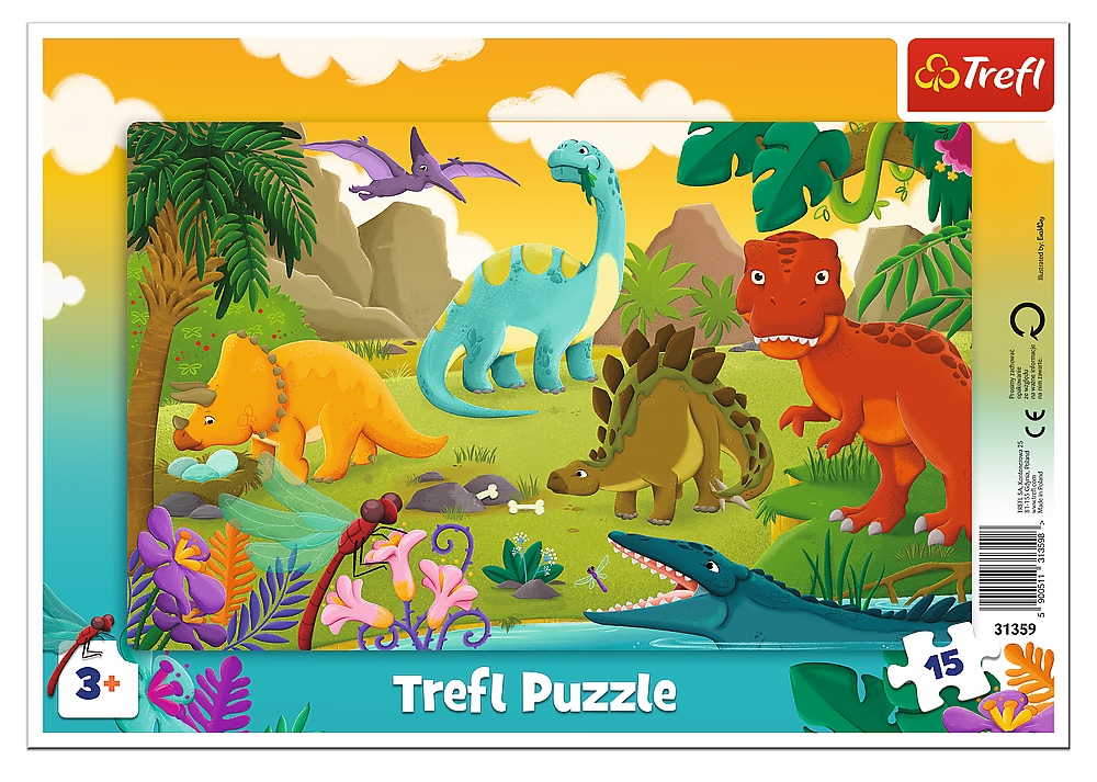 

Puzzle ramkowe 15 el. Dinozaury Trefl