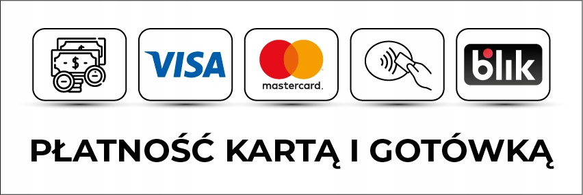 

Naklejka Płatność Kartą I Gotówką Visa Blikiem