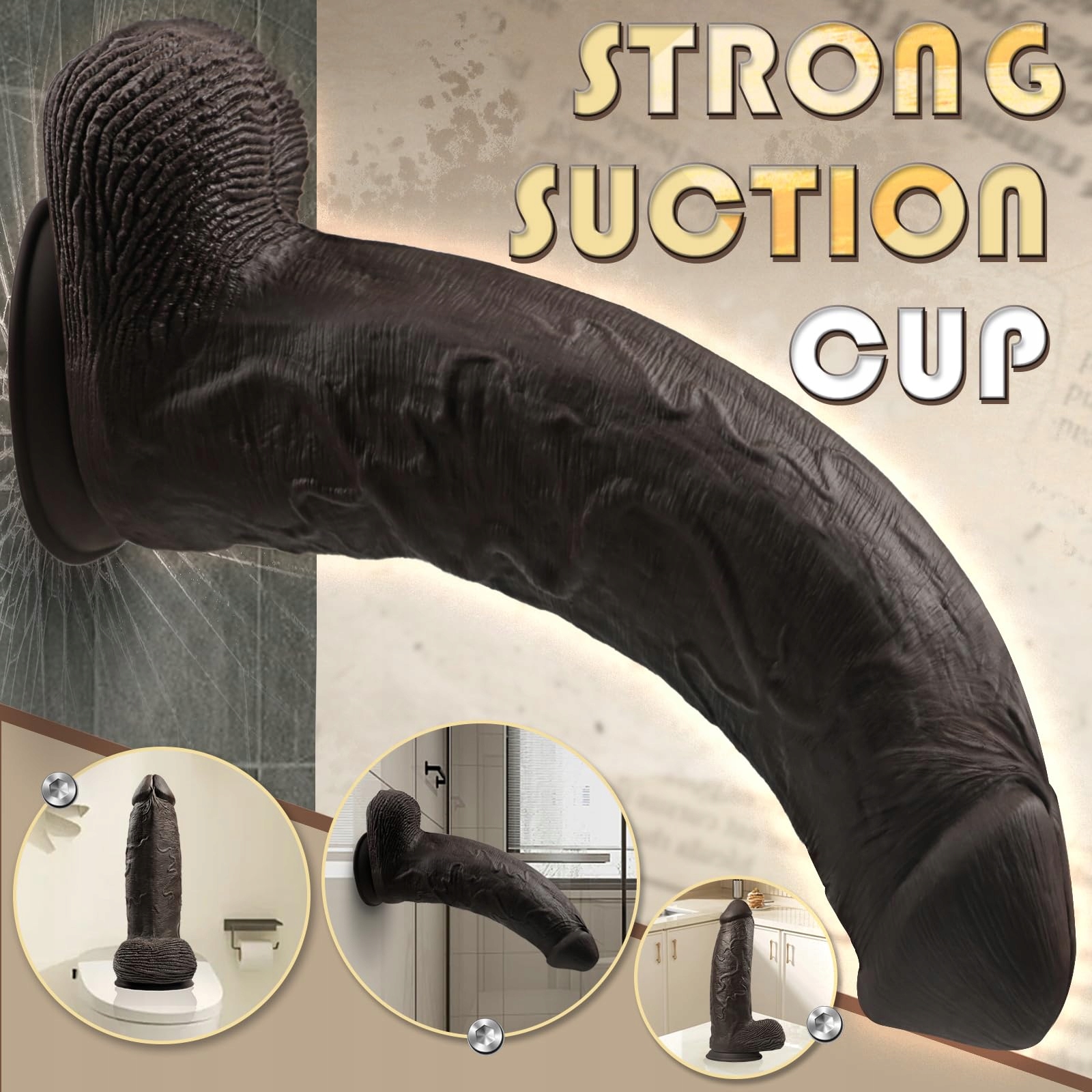 XXL REALISTISCHER DILDO Silikonowy Duży Dildo z Przyssawką — miniatura 4