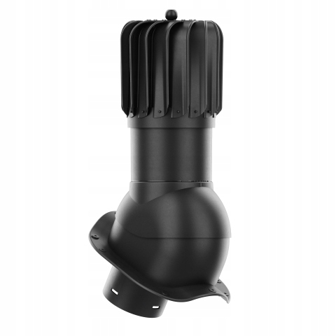 Rotačný krb Rotoline pre plechovú krytinu, profil W fi 150 mm, čierny