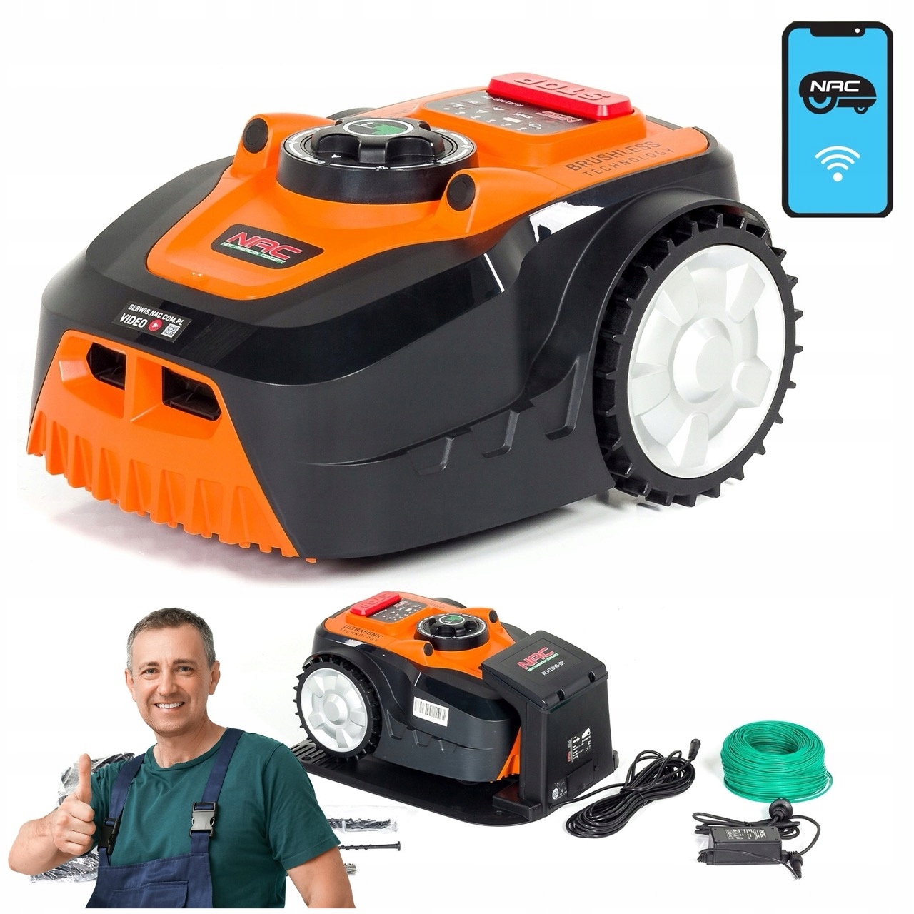 Robotická Kosačka Nac Automatická S Aplikáciou Senzorov 1000 M2 18 CM