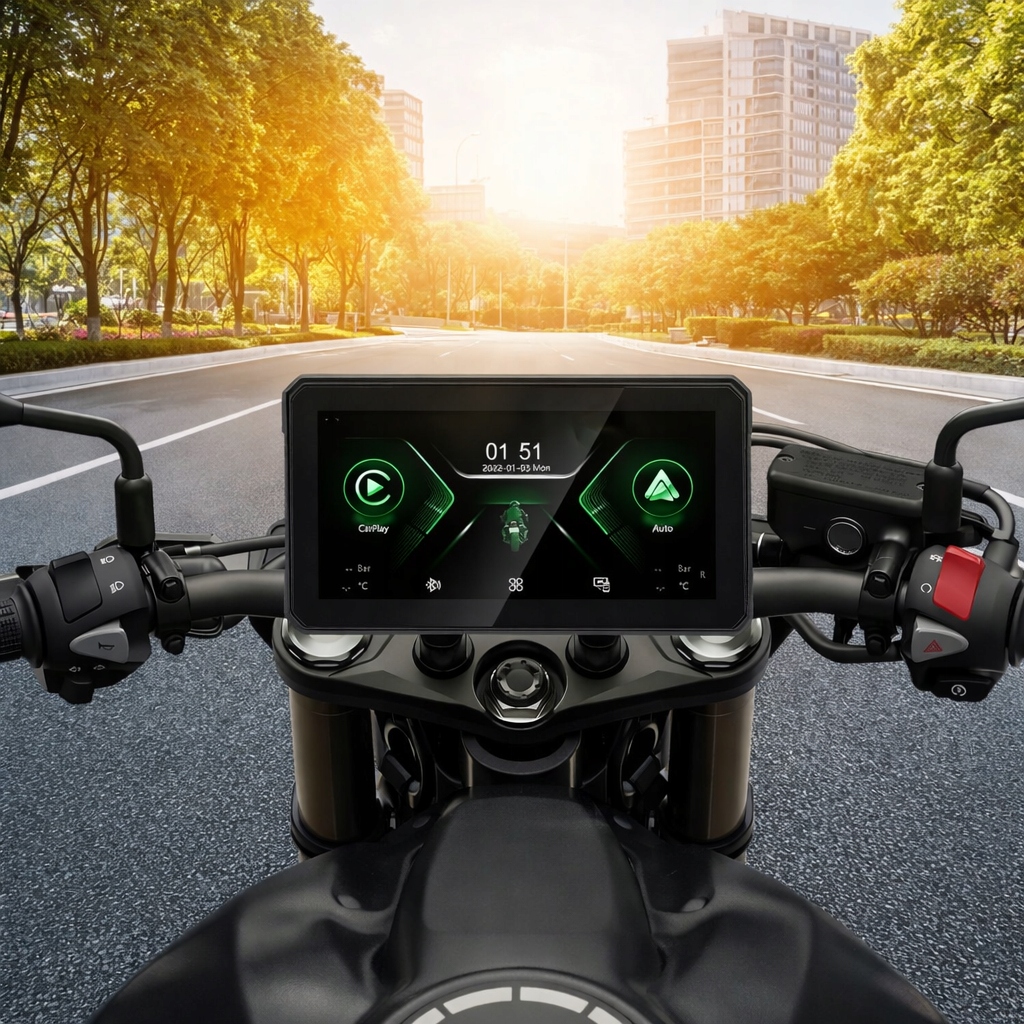 Wyświetlacz motocyklowy 6'' CarPlay Android Auto BT GPS WiFi IPX8