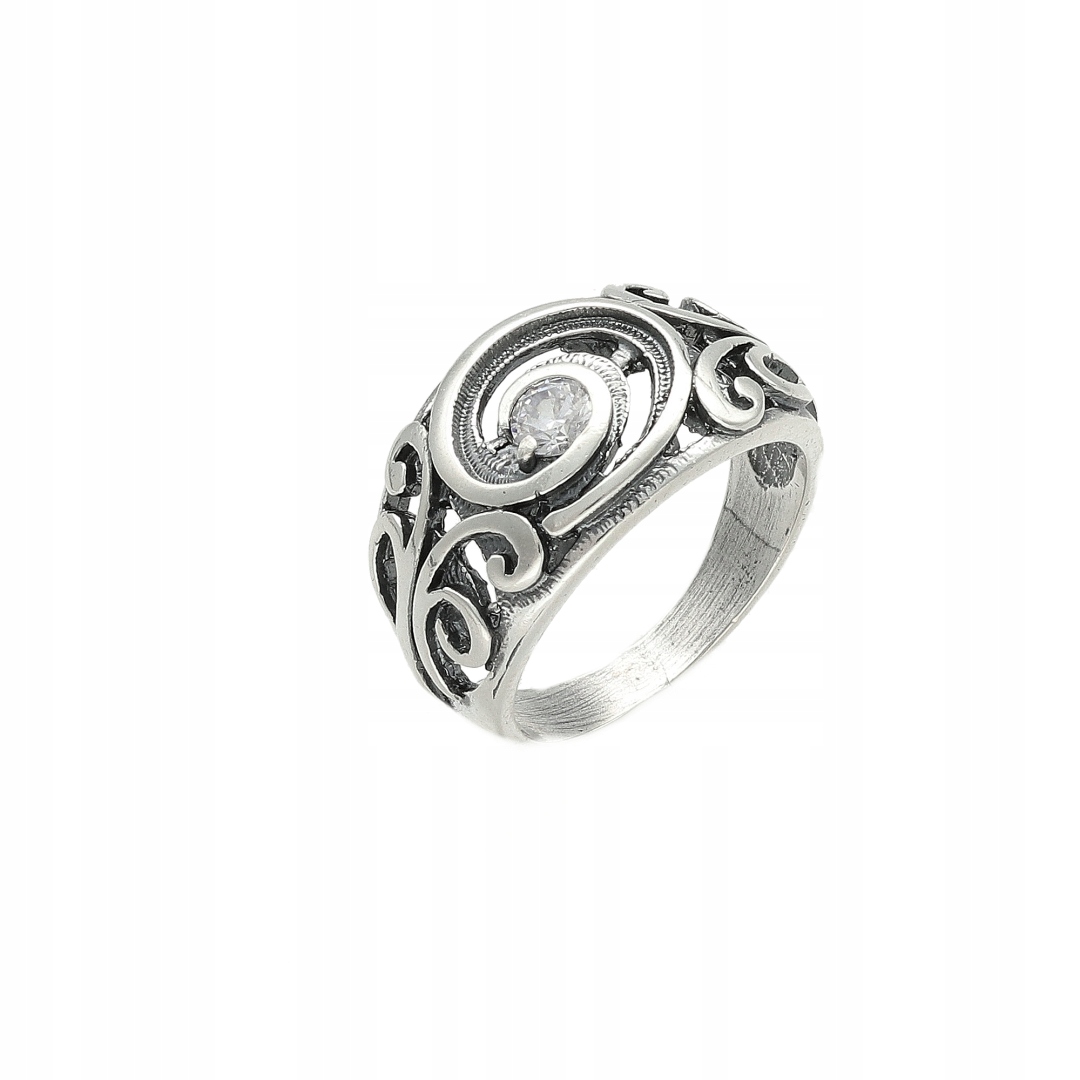 Oxidovaný stříbro Prstýnek s kubickou zirkonií vel. 14