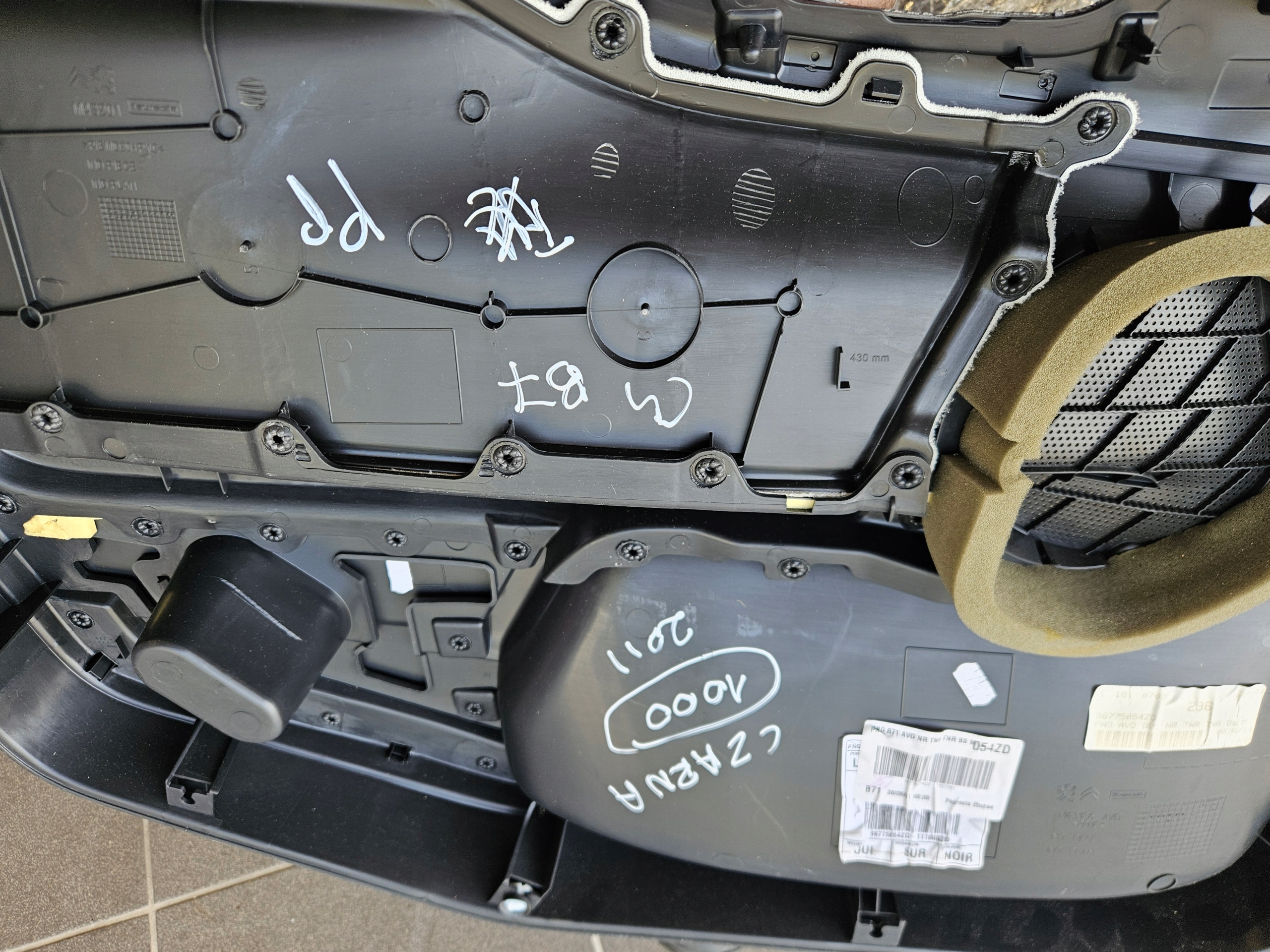 upholstery side door CITROEN C4 B7 II 2010-2017