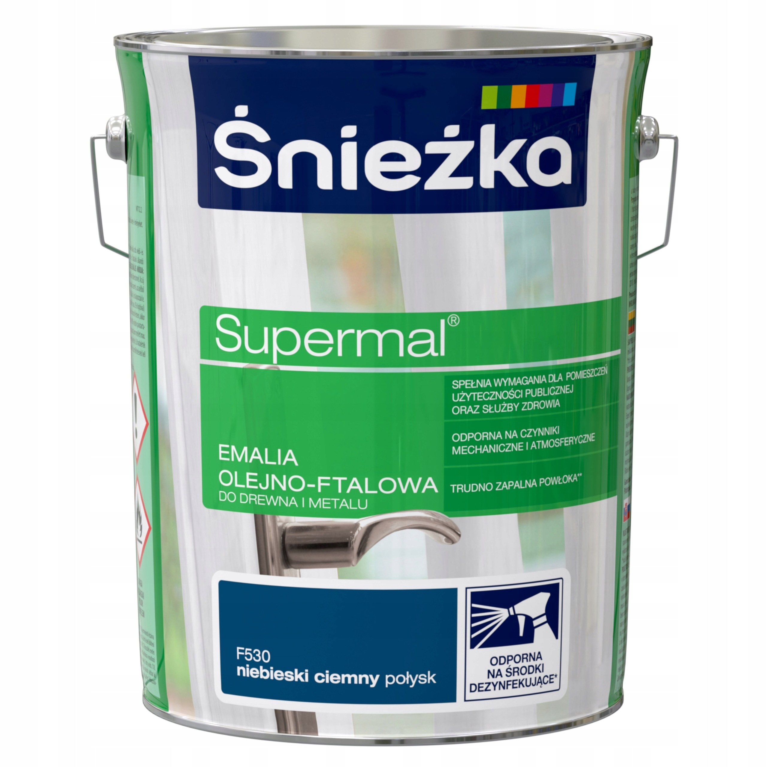 Śnieżka Supermal Olejovo-ftalová Smaltovaná Modrá Tmavá Lesklá F530 5L