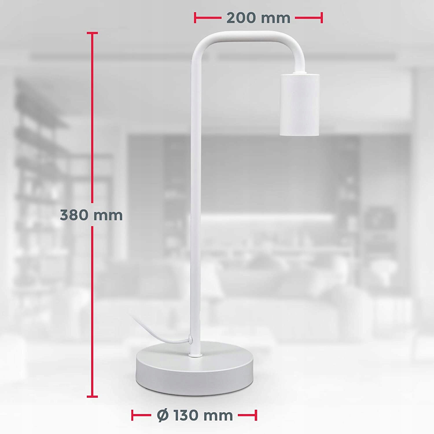 LAMPKA STOŁOWA - RETRO - BIAŁA - SYPIALNIA - 1xE27 Kod producenta 1382(1)