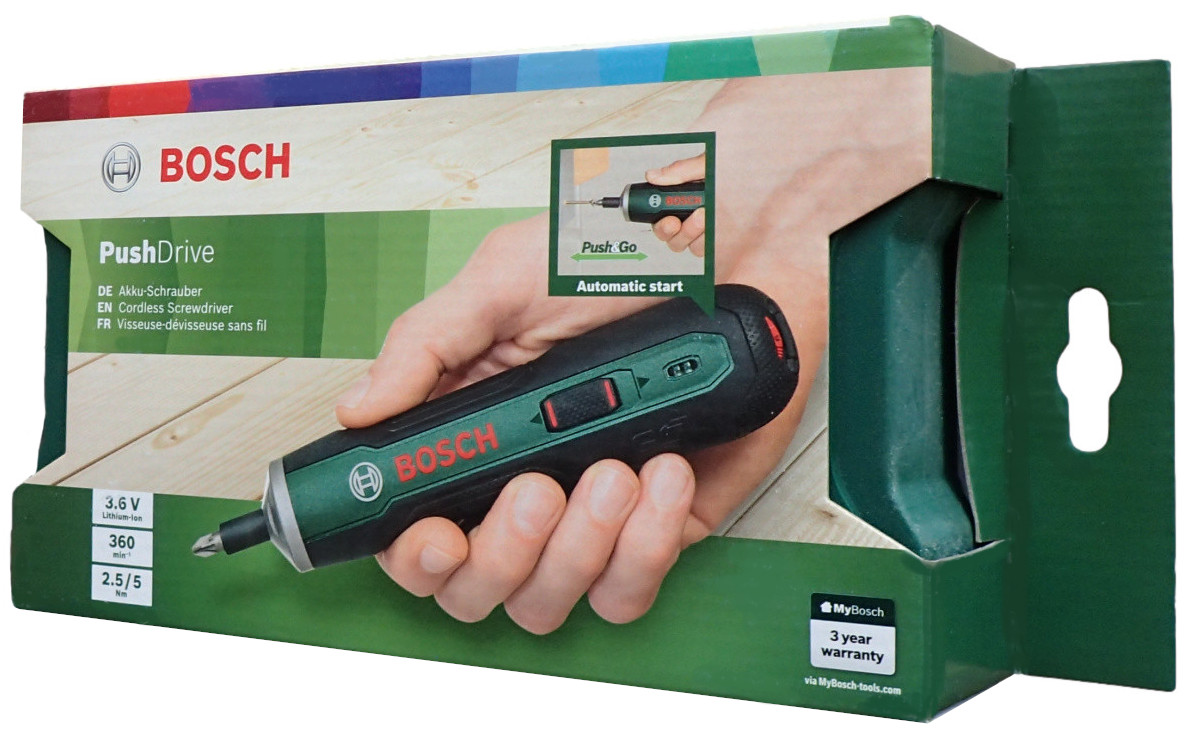 

Bosch PushDrive Wkrętarka akumulatorowa Wkrętak