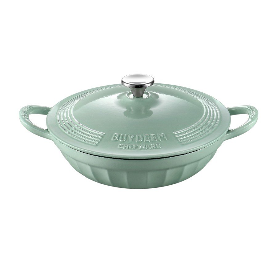 BUYDEEM Emaliowane naczynie żeliwne 3,3L, CP581, Cozy Greenish — 6
