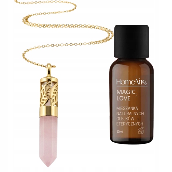 Náhrdelník pro aromaterapii Růžový křemen Éterický olej Sada pro lásku